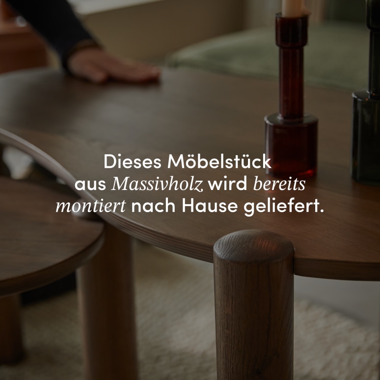 Nora - Couchtisch aus massiver Eiche, niedrige Ausführung