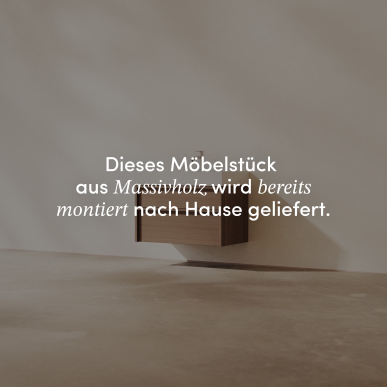 Margot - Waschtisch aus massivem Hevea und Terrazzo 80 cm