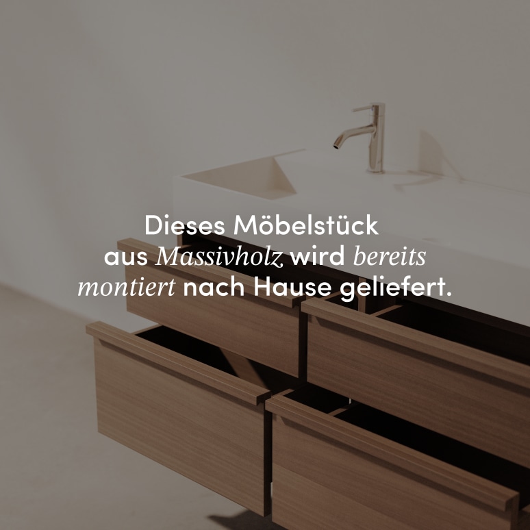 Margot - Waschtisch aus massivem Hevea und Terrazzo 120 cm