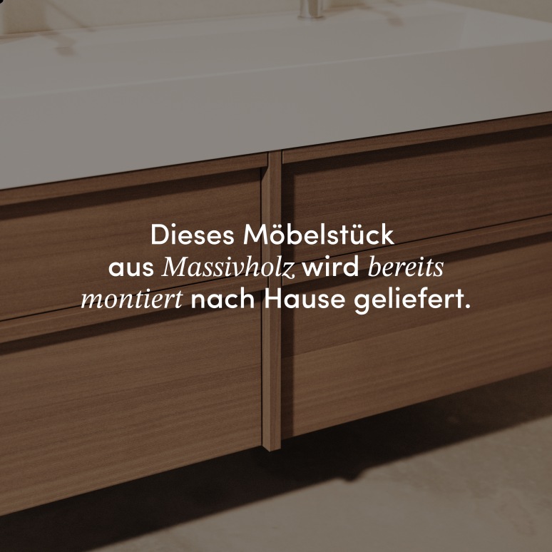 Margot - Waschtisch aus massivem Hevea und Terrazzo 120 cm