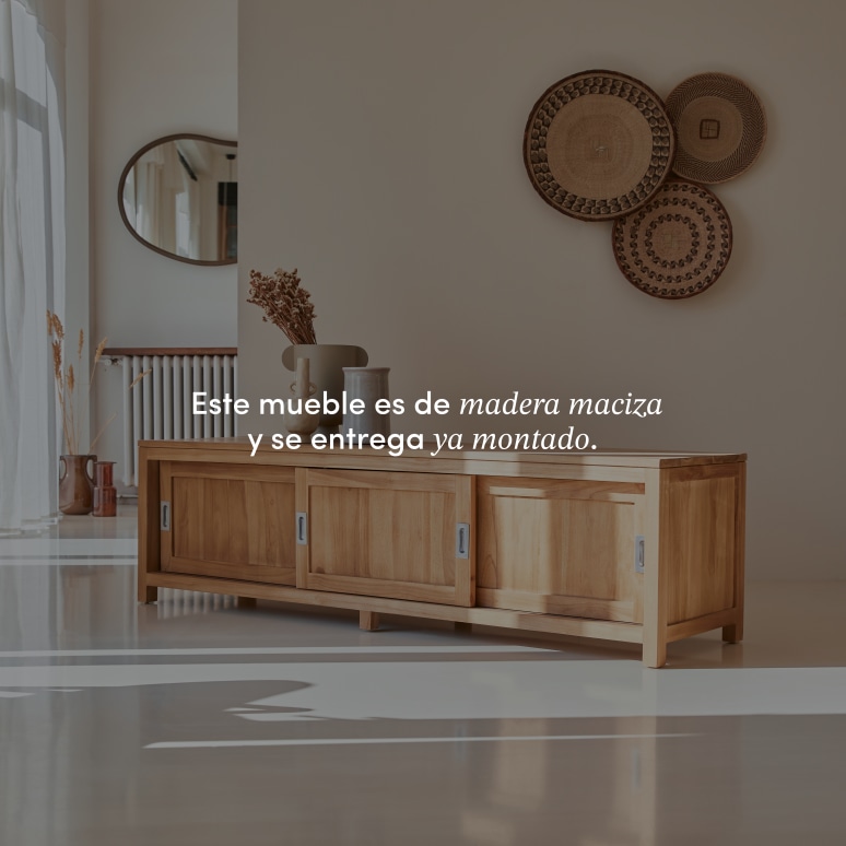 Coffee Tek - Mueble para TV de teca maciza de 180 cm