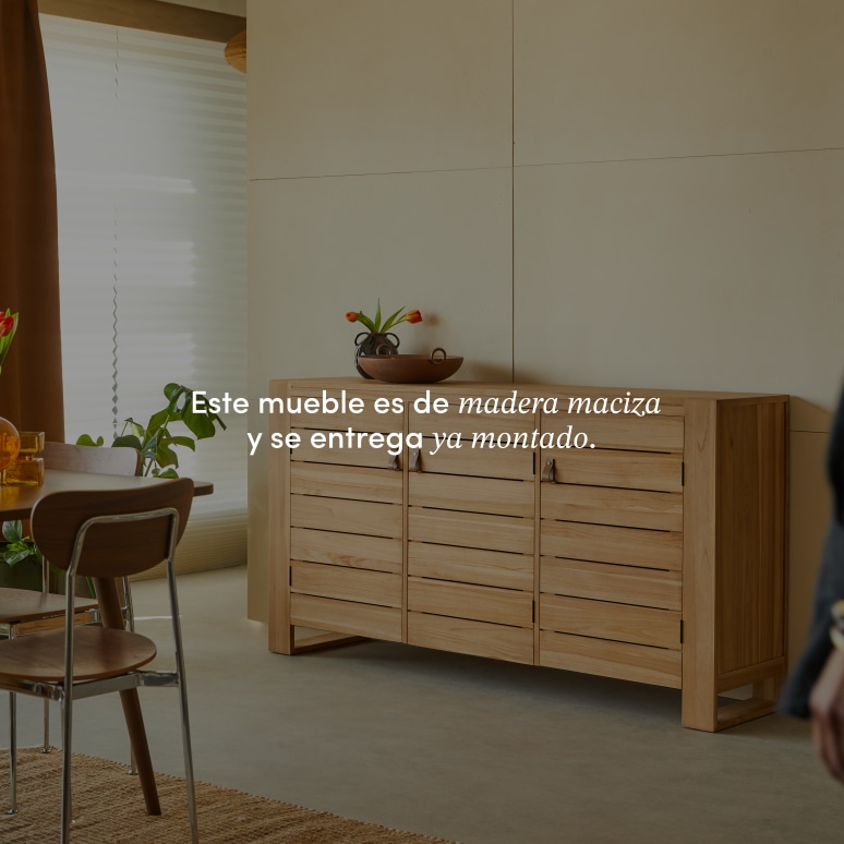 Minimalys - Aparador de teca maciza de 170 cm