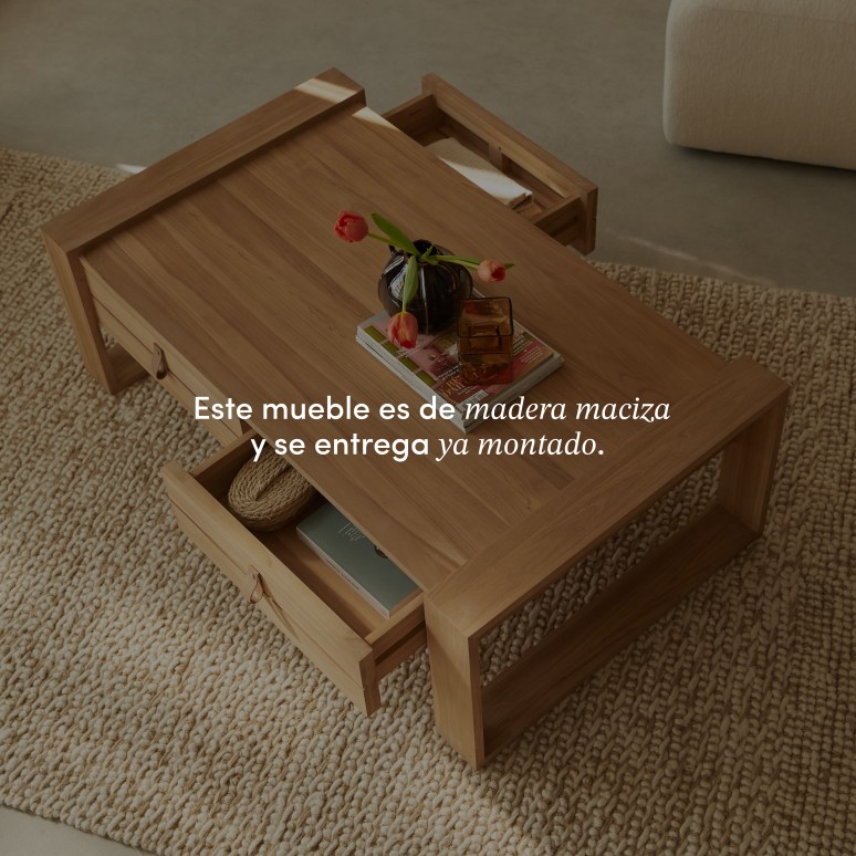 Minimalys - Mesa de centro de teca maciza