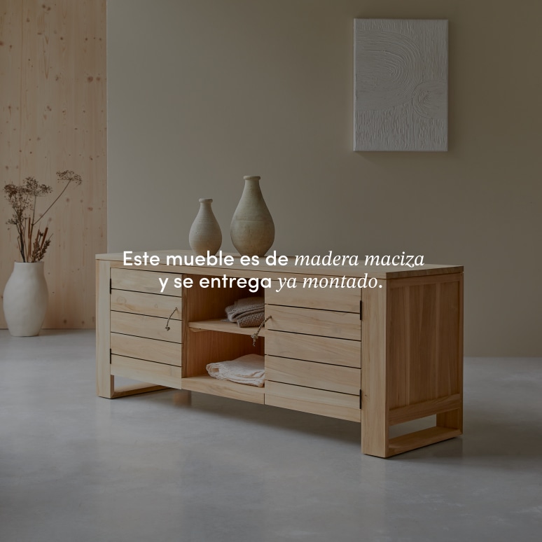 Minimalys - Mueble para TV de teca maciza de 155 cm