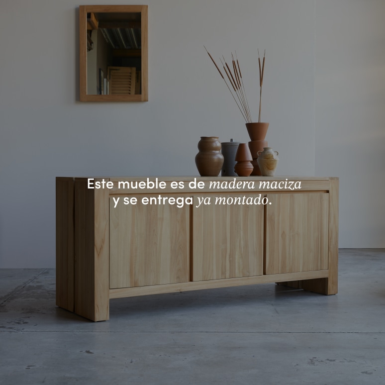 Eden - Aparador de teca maciza de 160 cm