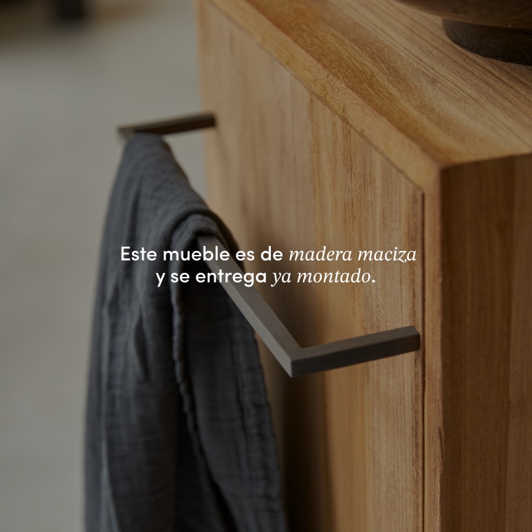 Stelle - Mueble para lavabo de teca maciza lado izquierdo