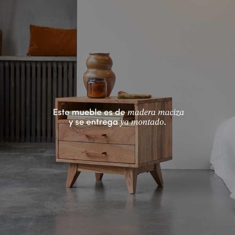 Oslo - Mesita de noche de acacia maciza