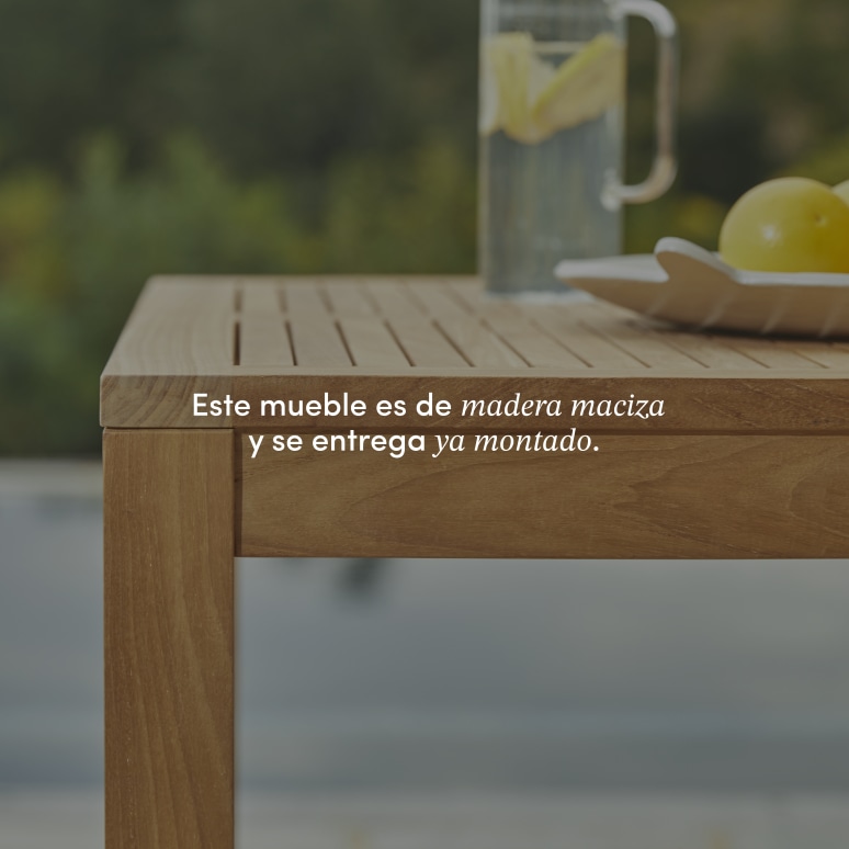 Teo - Conjunto de jardín de teca maciza con 4 sillas