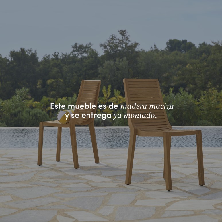 Teo - Silla de jardín de teca maciza