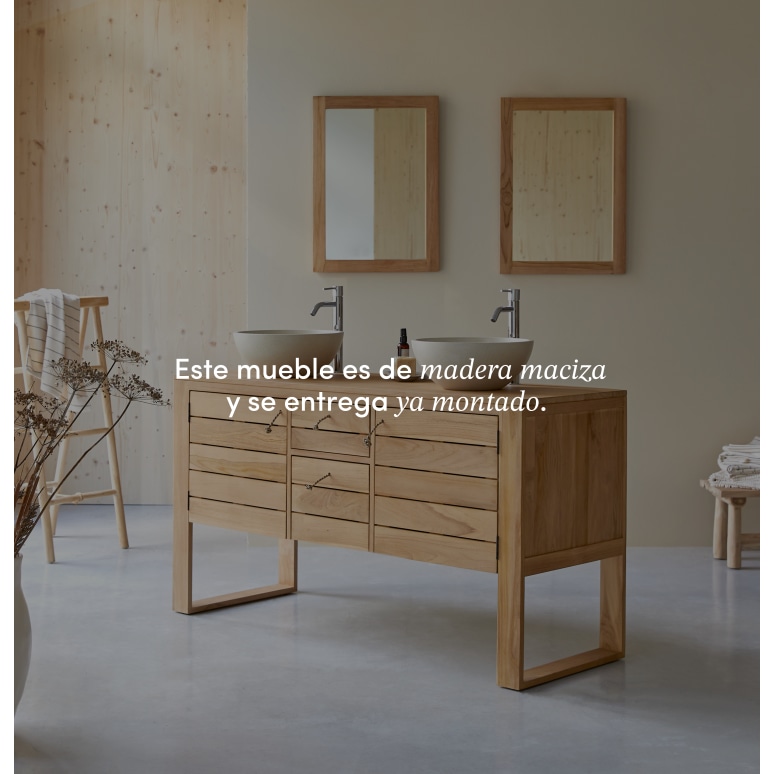 Minimalys - Mueble para lavabo de teca maciza Minimays de 145 cm
