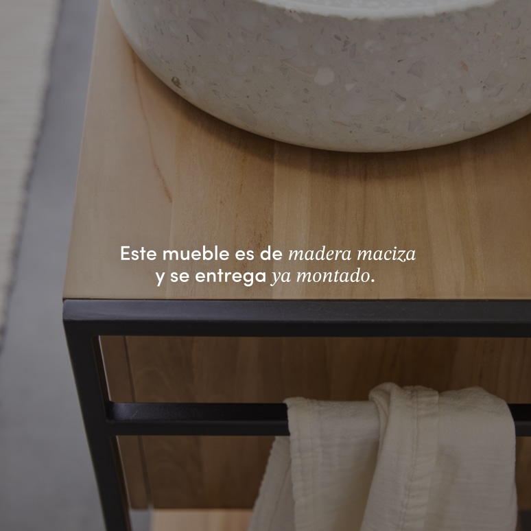 Michal - Mueble para lavabo de teca maciza y metal de 140 cm