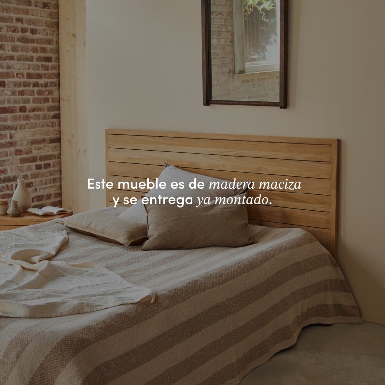 Minimalys - Cabecero de teca maciza de 165 cm