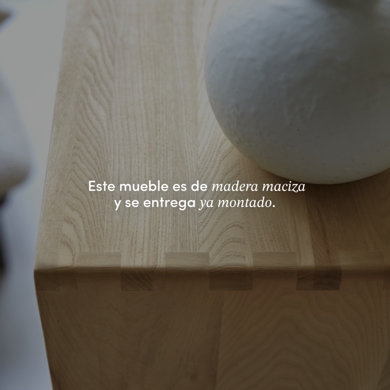 Luis - Biblioteca baja de olmo macizo y rejilla de ratán