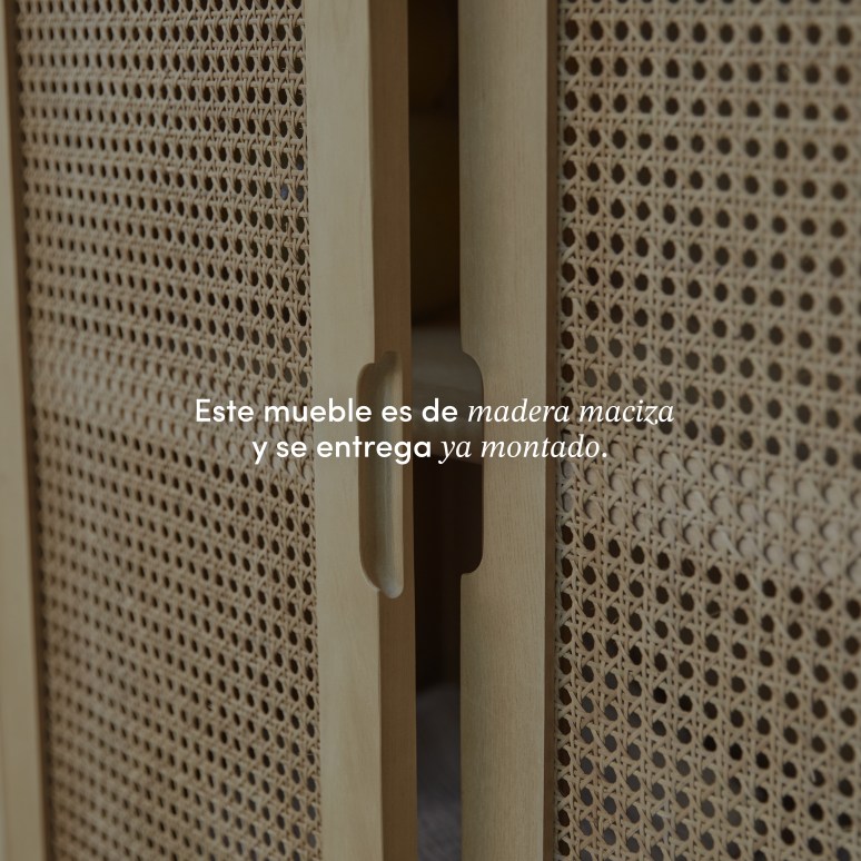 Luis - Armario de entrada de olmo macizo y rejilla