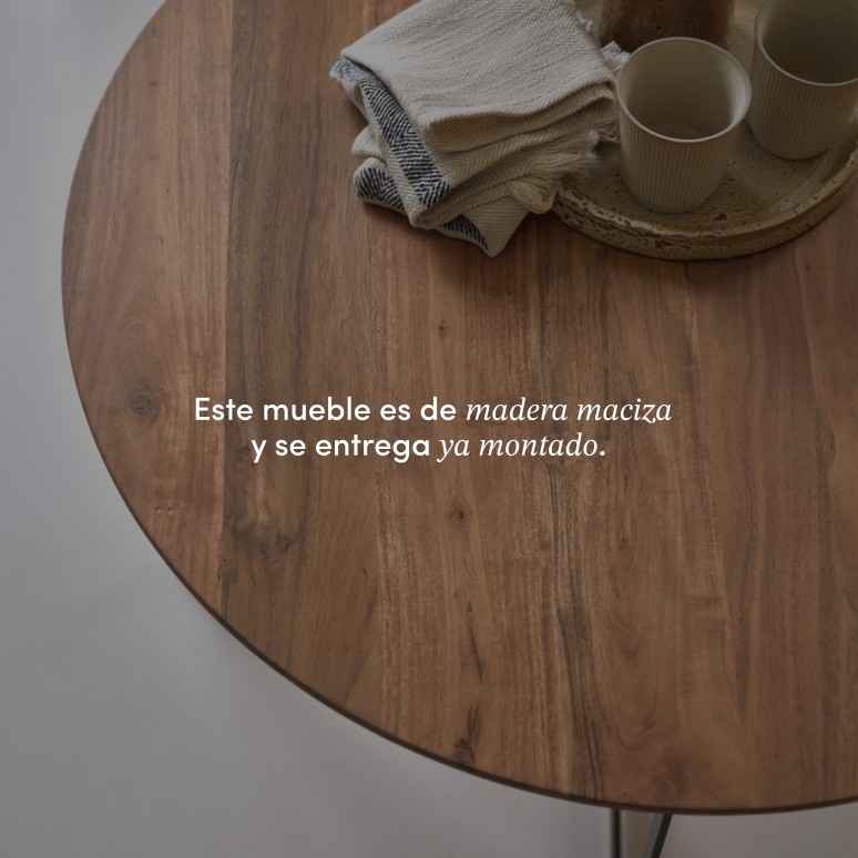 Temis - Mesa de centro de acacia maciza