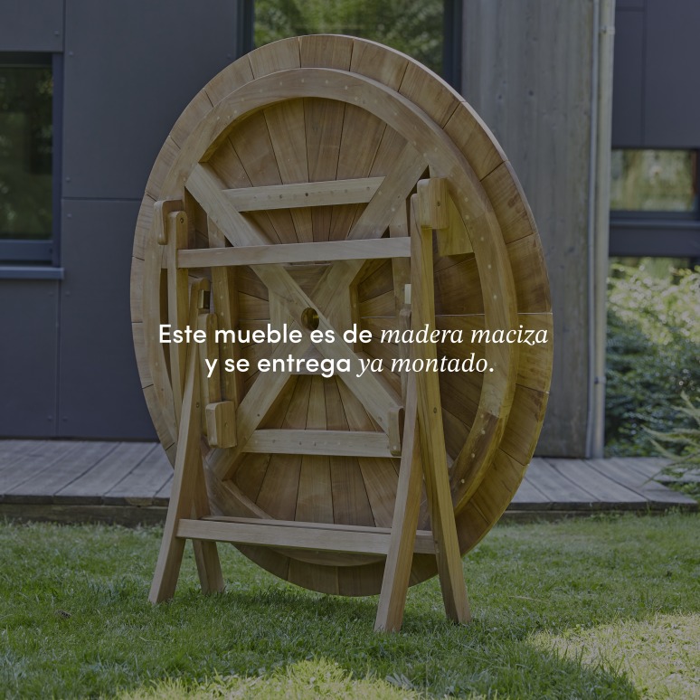 Andria - Conjunto de jardín de teca maciza con 2 sillones