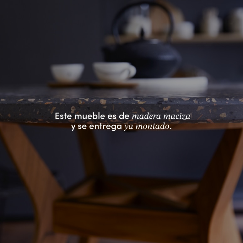 Juno - Mesa de teca maciza y terrazo para 6 personas