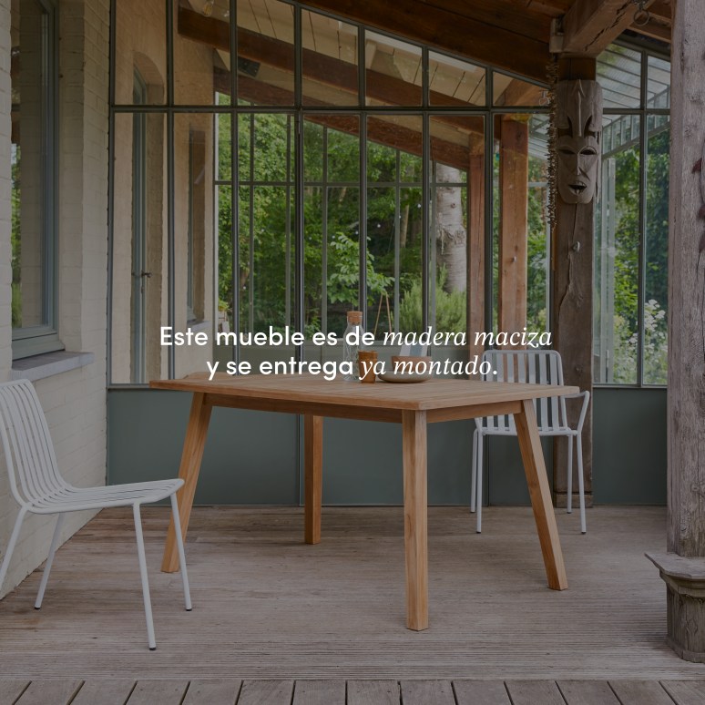 Pamoa - Mesa de jardín de teca maciza para 4/6 personas