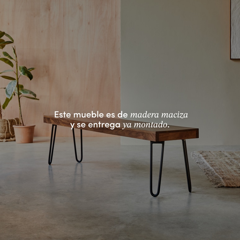 Helga - Banco de palisandro macizo de 180 cm