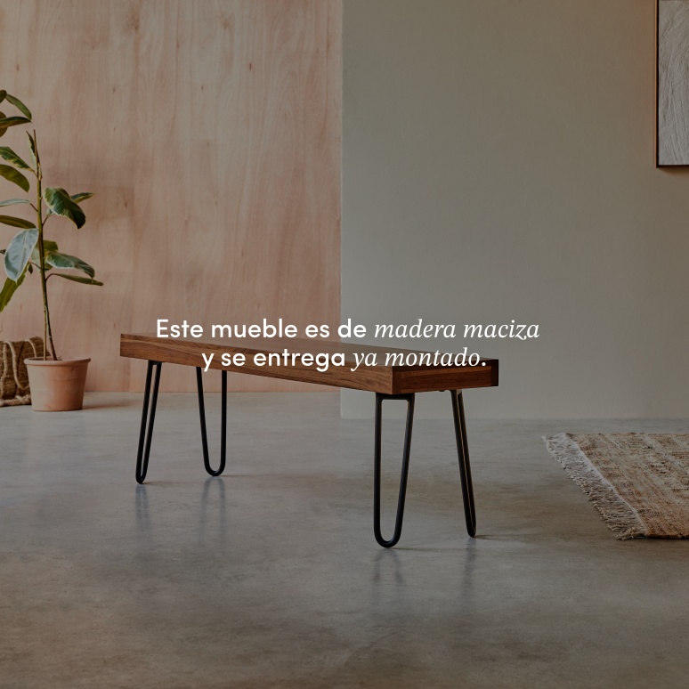 Helga - Banco de palisandro macizo de 135 cm