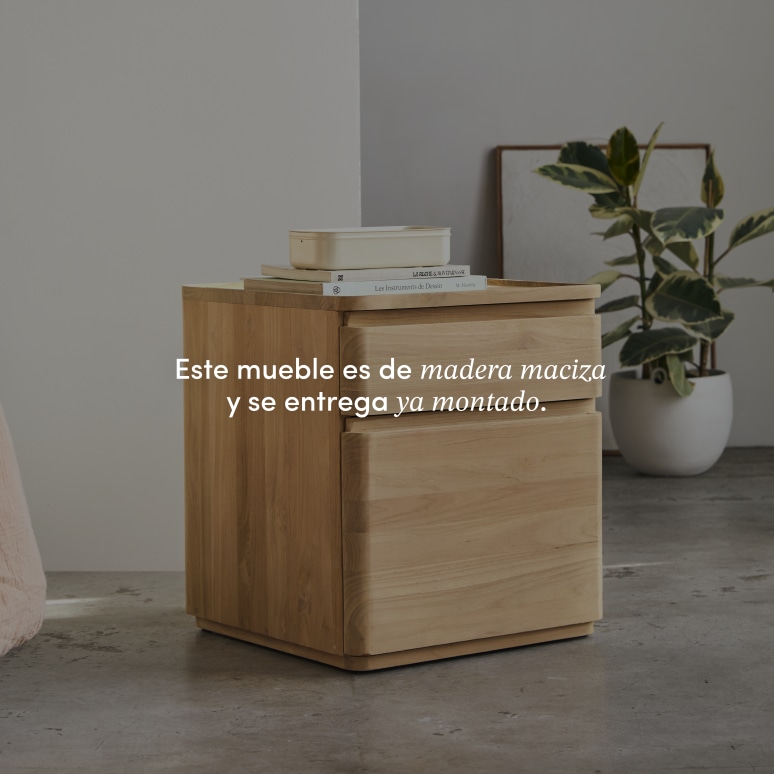 Nino - Mesita de noche de teca maciza