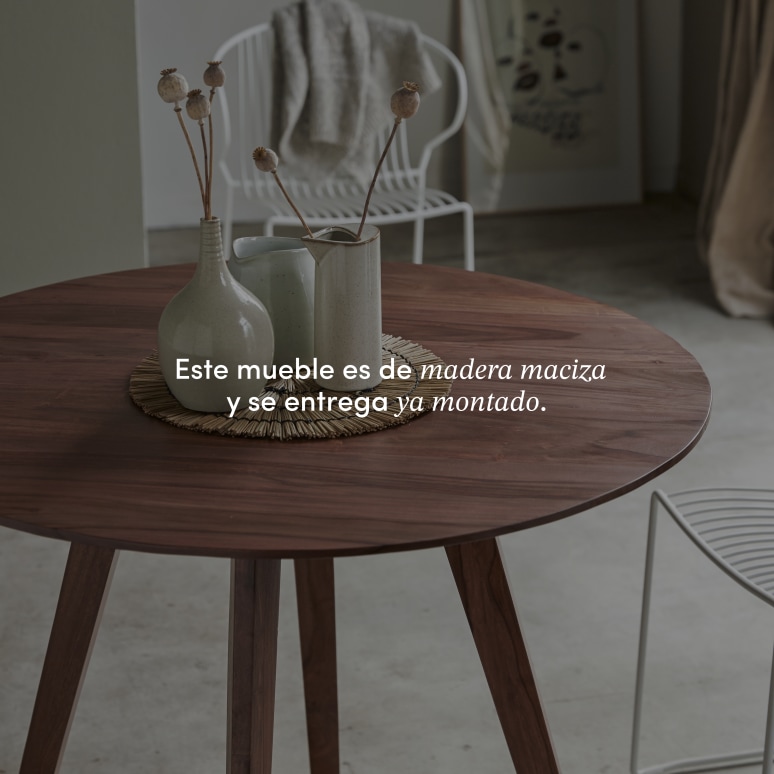 Eliana - Mesa de palisandro macizo para 5 personas