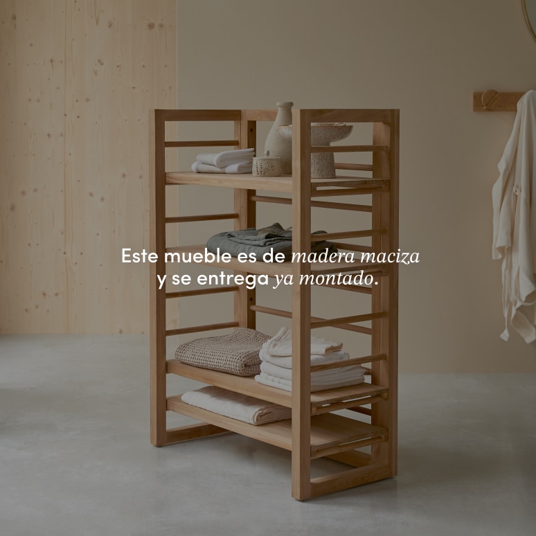 Sera - Estantería baja de teca maciza