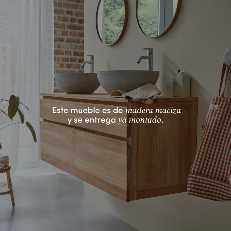 Jacob - Mueble para lavabo de teca maciza de 120 cm
