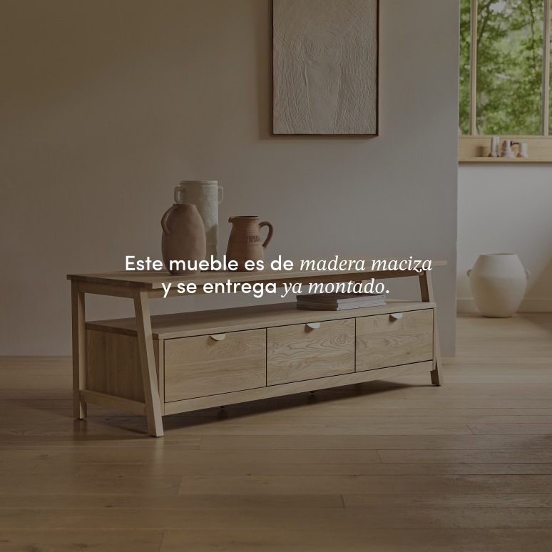 Pola - Mueble para TV de roble macizo de 150 cm