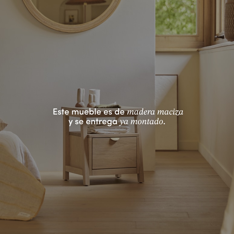 Pola - Mesita de noche de roble macizo
