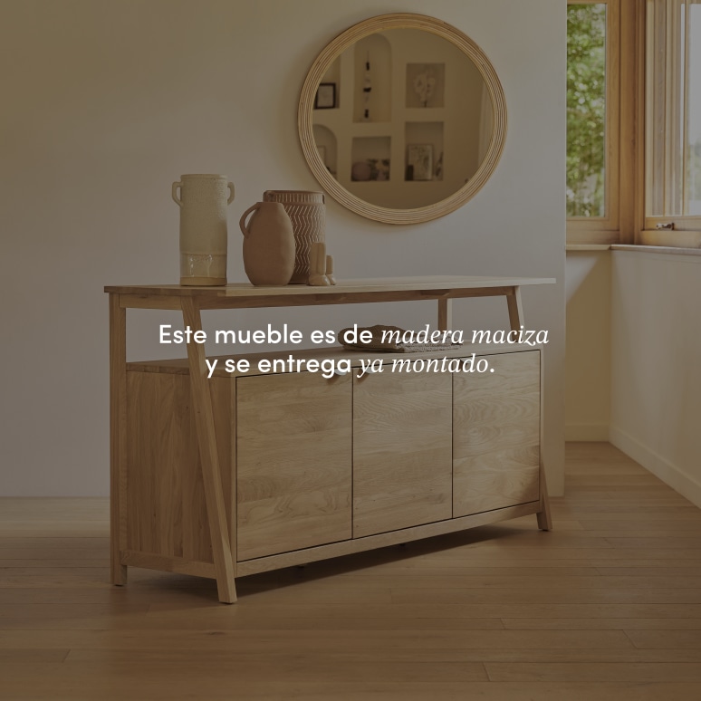 Pola - Aparador de roble macizo de 165 cm