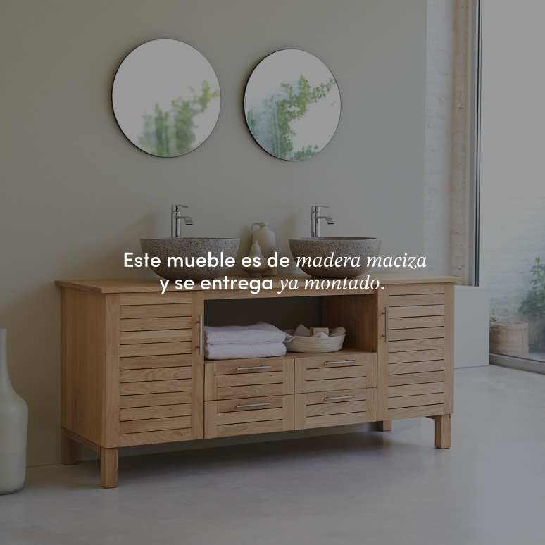 Soho - Mueble para lavabo de roble macizo de 165 cm