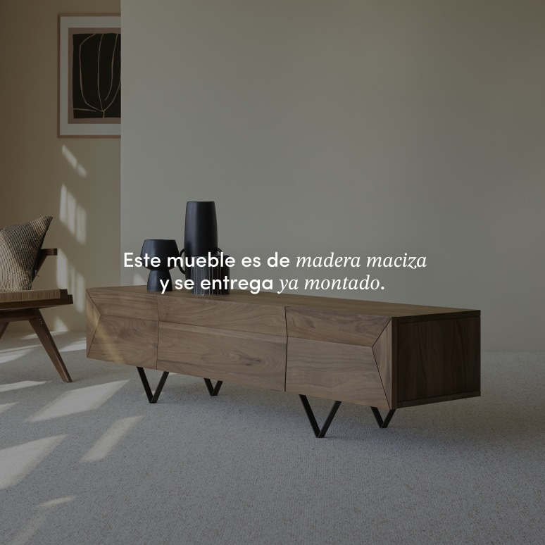Metric - Mueble para TV de nogal macizo de 175 cm