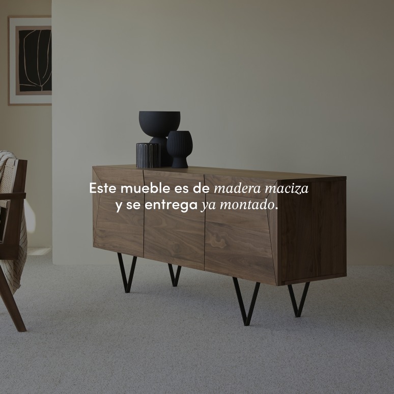 Metric - Aparador de nogal macizo de 175 cm