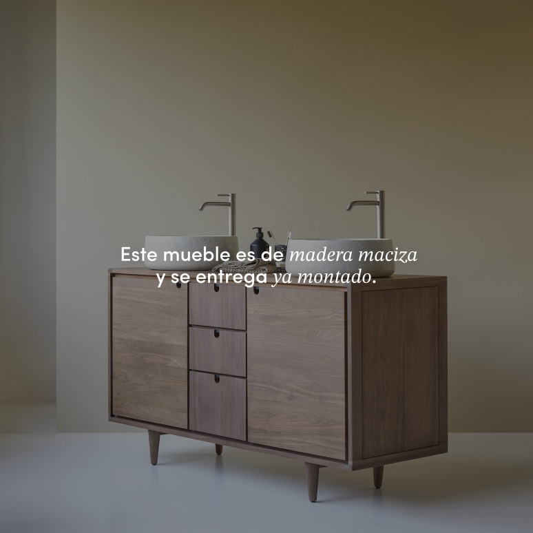 Jonàk - Mueble para lavabo de nogal macizo de 145 cm
