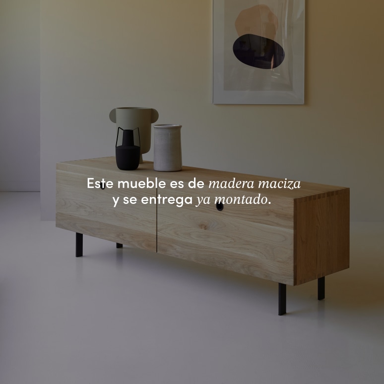 Jeanne - Mueble para TV de roble macizo de 160 cm