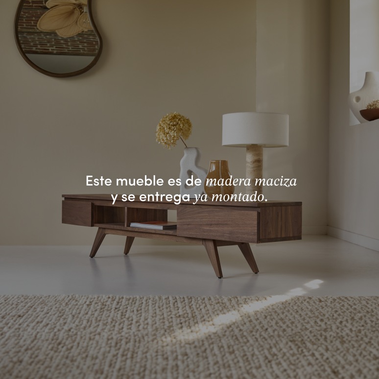 Esmée - Mueble para TV de nogal macizo de 180 cm