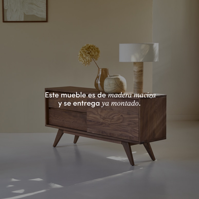 Esmée - Mueble para TV de nogal macizo de 130 cm