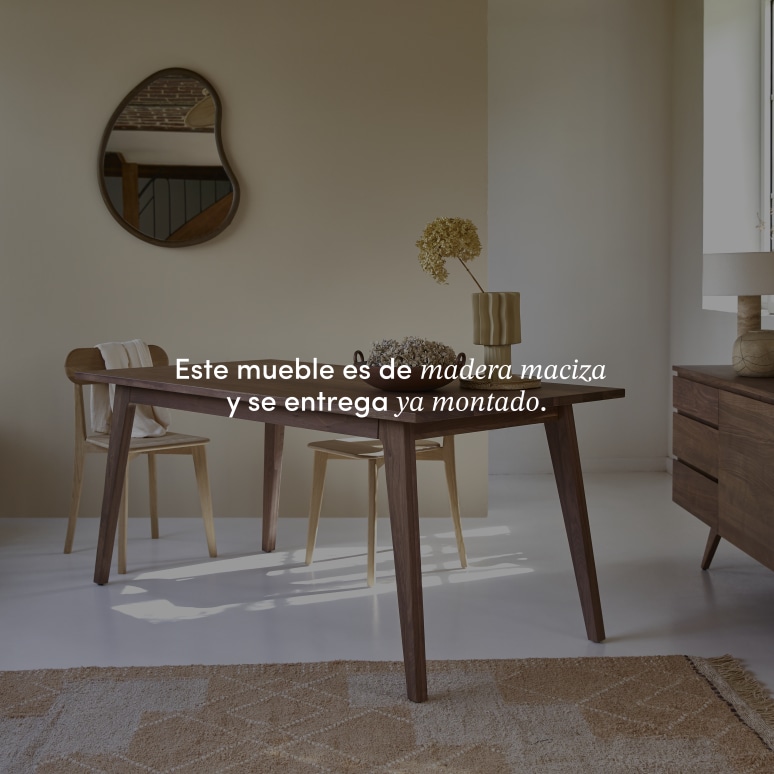 Esmée - Mesa de nogal macizo para 6/8 personas