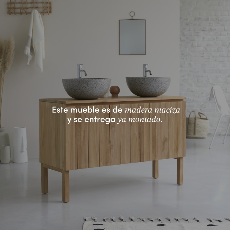 Jill - Mueble para lavabo de teca maciza de 120 cm