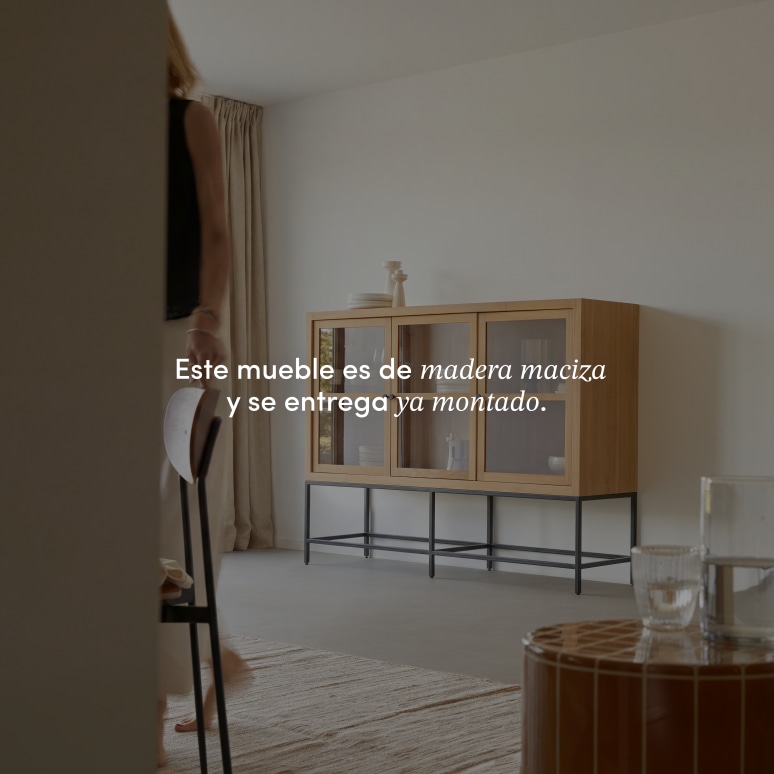 Babeth - Vitrina baja de teca maciza