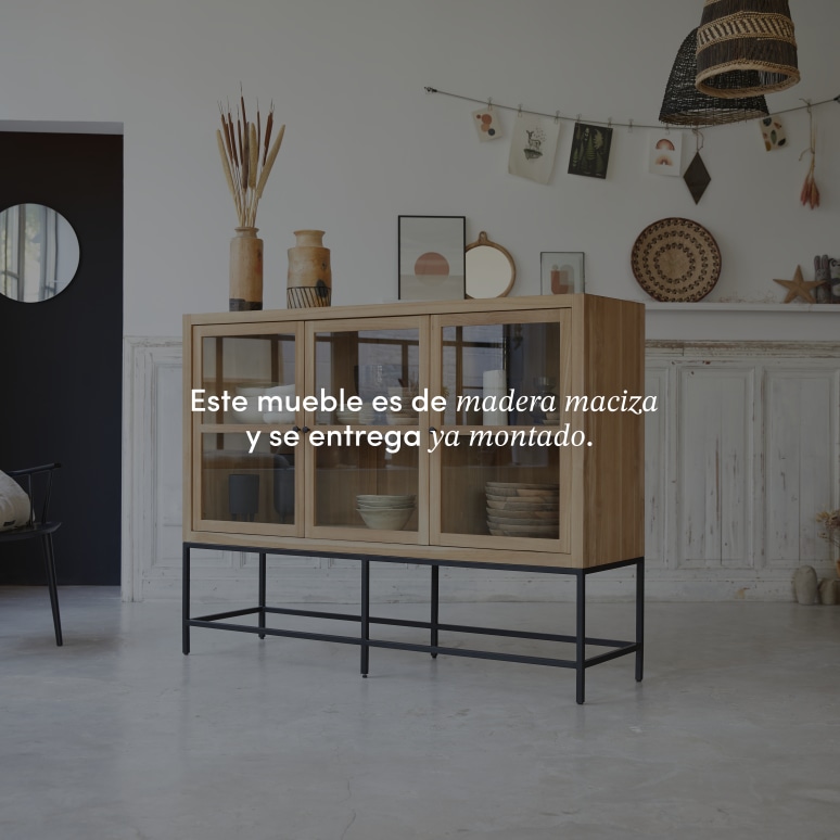 Babeth - Vitrina baja de teca maciza