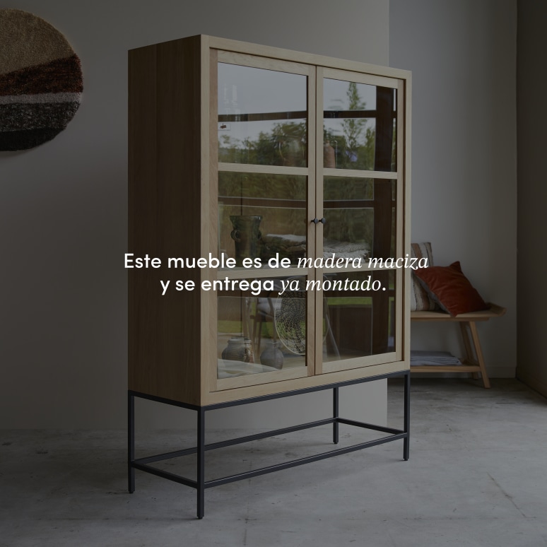 Babeth - Vitrina alta de roble macizo