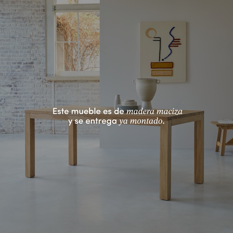 Eden - Mesa de roble macizo sin nudos para 6/8 personas
