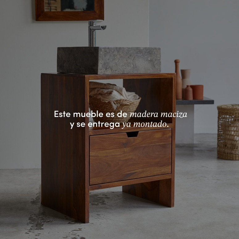 Kwarto - Mueble para lavabo de palisandro macizo de 60 cm