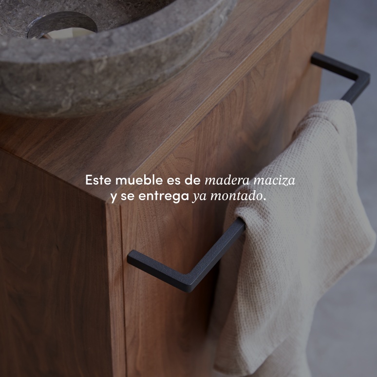 Stelle - Mueble de lavabo de nogal macizo derecho