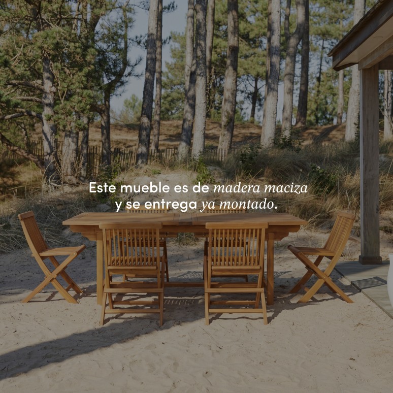 Capri - Conjunto de jardín rectangular de acacia maciza con 12 sillas