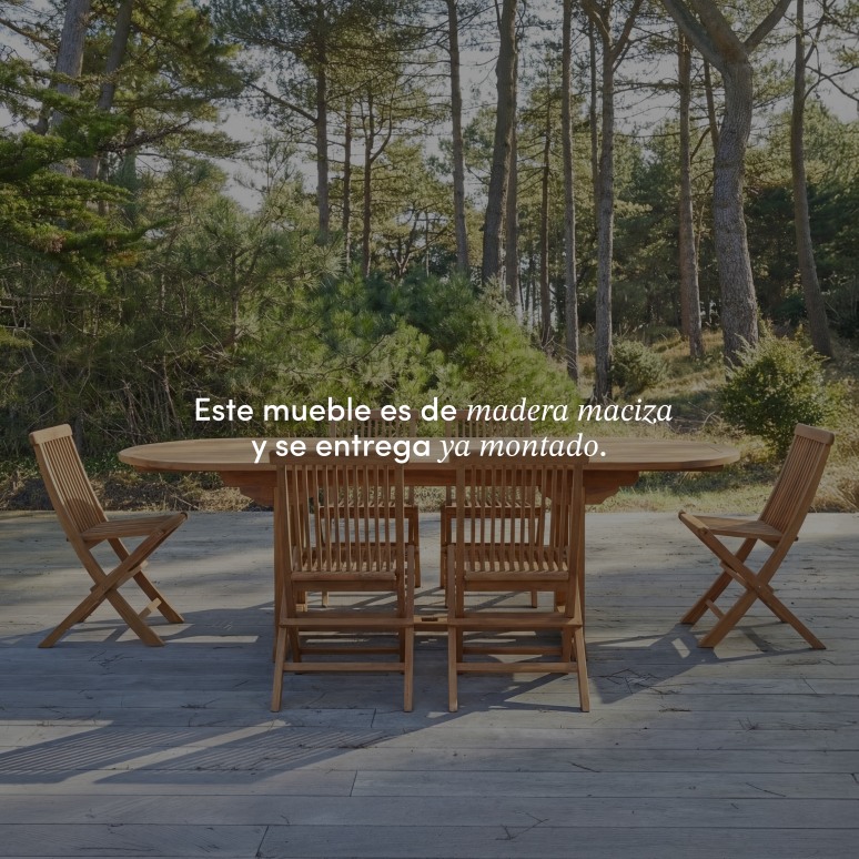 Capri - Conjunto de jardín de acacia maciza con 6 sillas