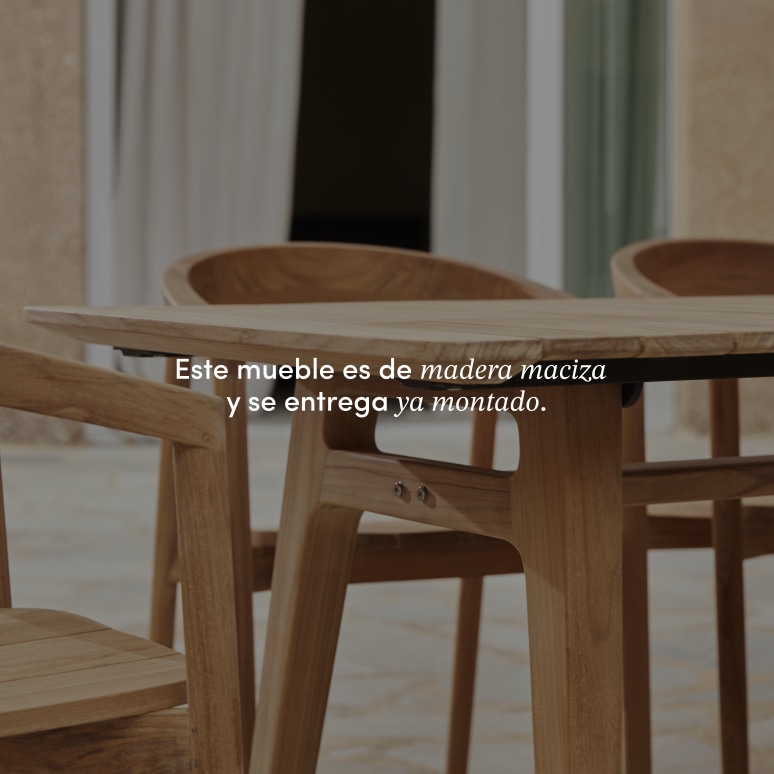 Antioni - Mesa de jardín de teca maciza para 8/10 personas