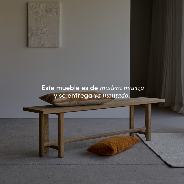 Antonia - Banco decorativo de teca maciza reciclada